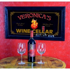 Wine Cellar Personalized Bar Mirror Sign Pub Office Man Cave Gift 13" x 28"   263184494879